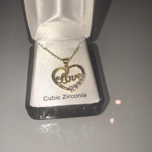 Cubic Zirconia love heart pendant
